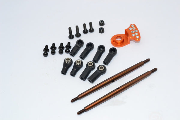 Tamiya DT-03 Spring Steel Modified Anti-Thread Steering Tie Rod With Servo Saver (P3) - 1 Set Orange