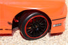 Rubber Slick Tires Of 26mm Width Mount With 7 Spokes Plastic Wheels - 1Pr Set Black+Red
