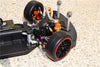Rubber Slick Tires Of 26mm Width Mount With 7 Spokes Plastic Wheels - 1Pr Set Black+Red