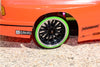 Delrin Drift Tires Of 26mm Width - 1Pr Set Black+Orange