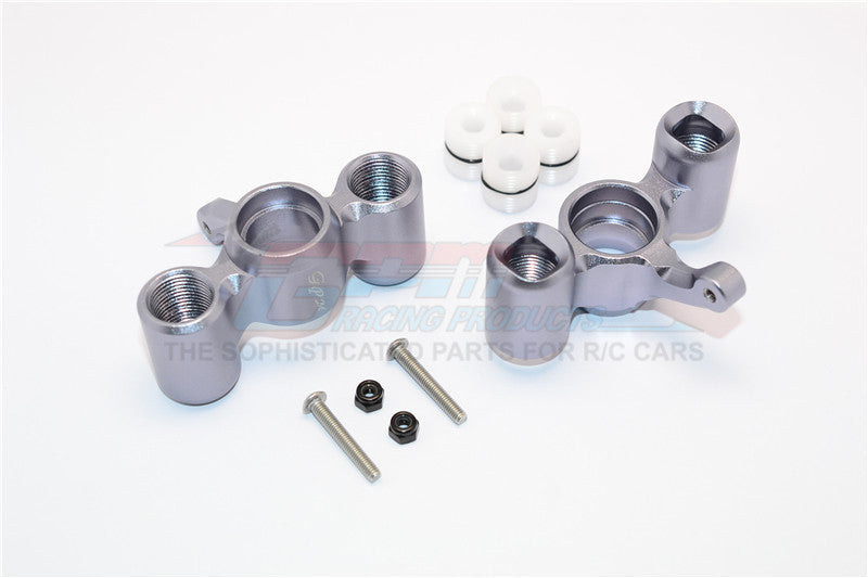 Team Magic E6 III HX Aluminum Front / Rear Knuckle Arm With Delrin Collars - 1Pr Set Gray Silver