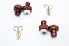 Team Magic E6 III HX Aluminum Front & Rear Magnetic Body Mount - 1 Set Brown