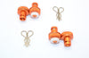 Team Magic E6 III HX Aluminum Front & Rear Magnetic Body Mount - 1 Set Orange