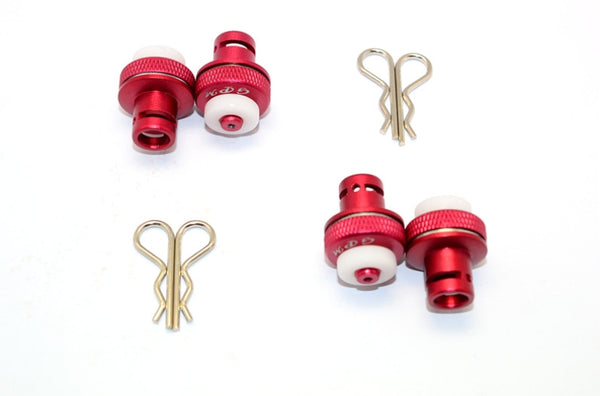 Team Magic E6 III HX Aluminum Front & Rear Magnetic Body Mount - 1 Set Red