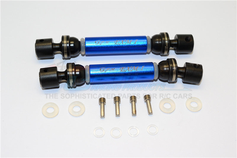 Traxxas E-Maxx Aluminum + Steel Front / Rear CVD Main Shafts - 1Pr Set Blue
