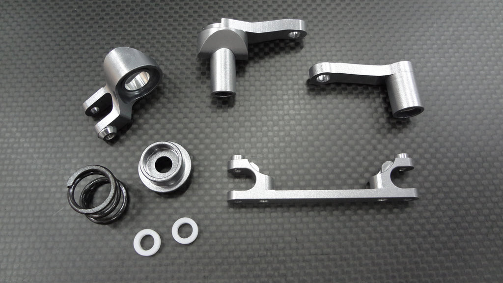 Traxxas E-Maxx 2 Aluminum Steering Assembly (Compatiable To Use With TMX3.3#4908) - 4Pcs Set Gray Silver