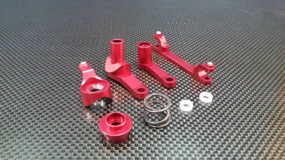 Traxxas E-Maxx 2 Aluminum Steering Assembly (Compatiable To Use With TMX3.3#4908) - 4Pcs Set Red