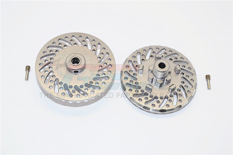 Traxxas E-Revo Brushless Edition Aluminum Wheel Hex Claw +2mm With Brake Disk - 2Pcs Set Gray Silver