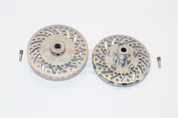 Traxxas E-Revo Brushless Edition Aluminum Wheel Hex Claw +2mm With Brake Disk - 2Pcs Set Gray Silver