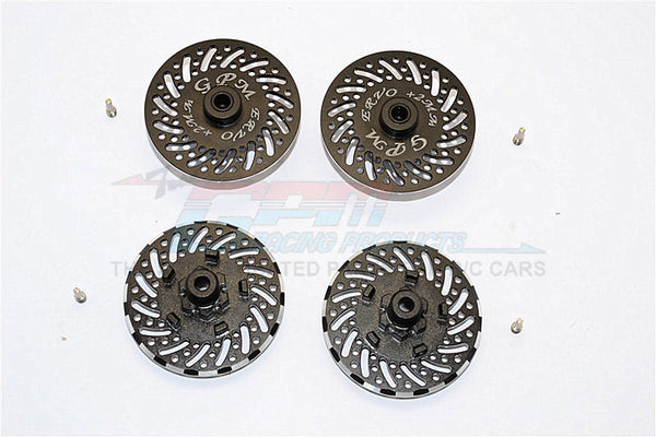 Traxxas E-Revo Brushless Edition Aluminum Wheel Hex Claw +2mm With Brake Disk - 4Pcs Set Black
