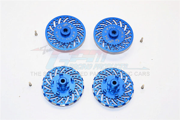 Traxxas E-Revo Brushless Edition Aluminum Wheel Hex Claw +2mm With Brake Disk - 4Pcs Set Blue