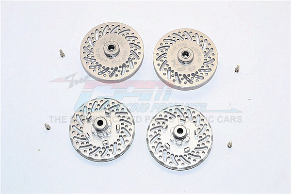Traxxas E-Revo Brushless Edition Aluminum Wheel Hex Claw +2mm With Brake Disk - 4Pcs Set Gray Silver