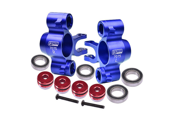 Aluminum 7075-T6 Front Or Rear Knuckle Arms (Larger Inner Bearings) For Traxxas 1:10 E REVO / REVO 3.3 / SLAYER PRO 4X4 / 4WD SUMMIT / T-MAXX 3.3 / E-MAXX - Blue