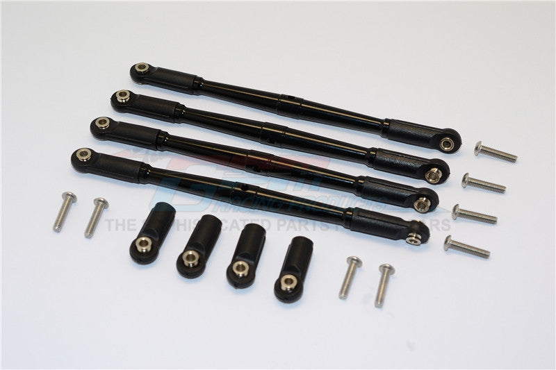Traxxas E-Revo Brushless / Summit / Revo / Revo 3.3 Aluminum Front/Rear Anti-Clockwise Thread Link Rod - 4Pcs Set Black