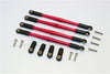 Traxxas E-Revo Brushless / Summit / Revo / Revo 3.3 Aluminum Front/Rear Anti-Clockwise Thread Link Rod - 4Pcs Set Red