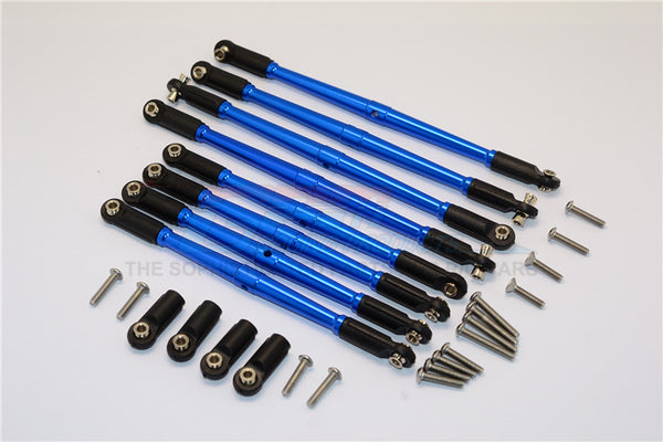 Traxxas E-Revo Brushless / Summit / Revo / Revo 3.3 Aluminum Anti-Clockwise Thread Steering Tie Rod - 8Pcs Set Blue