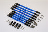 Traxxas E-Revo Brushless / Summit / Revo / Revo 3.3 Aluminum Anti-Clockwise Thread Steering Tie Rod - 8Pcs Set Blue