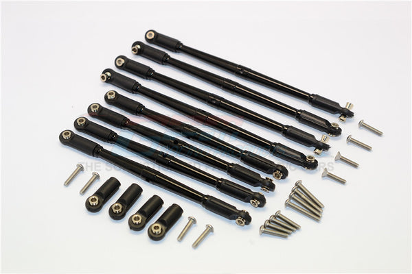 Traxxas E-Revo Brushless / Summit / Revo / Revo 3.3 Aluminum Anti-Clockwise Thread Steering Tie Rod - 8Pcs Set Black