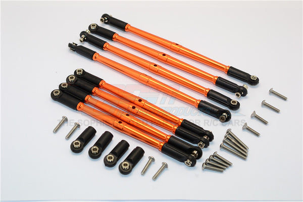 Traxxas E-Revo Brushless / Summit / Revo / Revo 3.3 Aluminum Anti-Clockwise Thread Steering Tie Rod - 8Pcs Set Orange