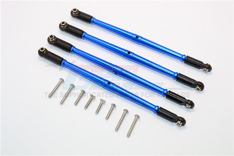 Traxxas E-Revo Brushless / Summit / Revo / Revo 3.3 Aluminum Front Steering And Rear Supporting Links - 4Pcs Set Blue