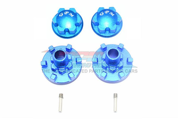 Traxxas E-Revo 2.0 VXL Brushless (86086-4) Aluminum Wheel Hex Claw + Wheel Lock - 4Pc Set Blue