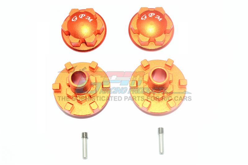 Traxxas E-Revo 2.0 VXL Brushless (86086-4) Aluminum Wheel Hex Claw + Wheel Lock - 4Pc Set Orange