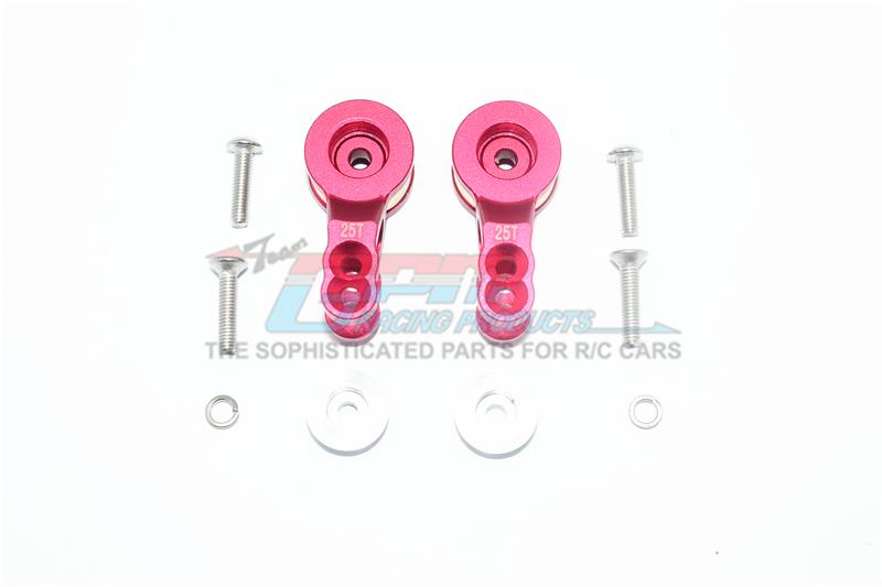 Traxxas E-Revo 2.0 VXL Brushless (86086-4) Aluminum 25T Servo Horn With Built-In Spring - 2Pc Set Red