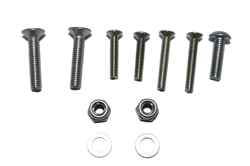 Stainless Steel Screw Shaft For GPM Optional Aluminum Rear Adjustable Wheelie Item# ER2040R For 1/10 Traxxas E-Revo VXL 2.0 (86086-4), E-Revo Brushless (56087-1) - 11Pc Set