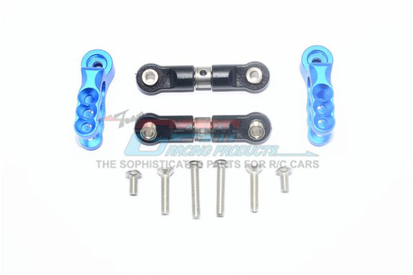 Traxxas E-Revo 2.0 VXL Brushless (86086-4) Aluminum Servo Horn With Stainless Steel Adjustable Steering Link - 4Pc Set Blue