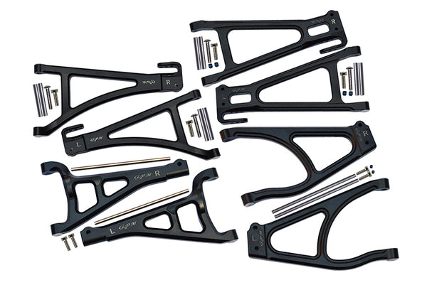 Traxxas E-Revo 2.0 VXL Brushless (86086-4) Aluminum Full Suspension Arm Set (Front+Rear & Upper+Lower) - 8Pc Set Black