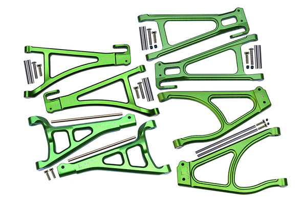 Traxxas E-Revo 2.0 VXL Brushless (86086-4) Aluminum Full Suspension Arm Set (Front+Rear & Upper+Lower) - 8Pc Set Green