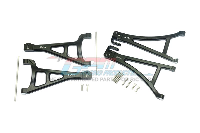 Traxxas E-Revo 2.0 VXL Brushless (86086-4) Aluminum Front Suspension Arm Set (Upper+Lower) - 4Pc Set Black