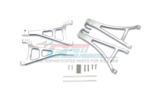 Traxxas E-Revo 2.0 VXL Brushless (86086-4) Aluminum Front Suspension Arm Set (Upper+Lower) - 4Pc Set Gray Silver