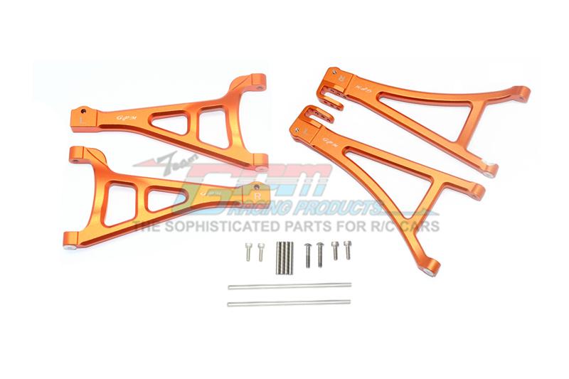 Traxxas E-Revo 2.0 VXL Brushless (86086-4) Aluminum Front Suspension Arm Set (Upper+Lower) - 4Pc Set Orange