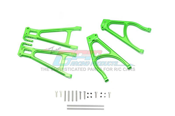Traxxas E-Revo 2.0 VXL Brushless (86086-4) Aluminum Rear Suspension Arm Set (Upper+Lower) - 4Pc Set Green