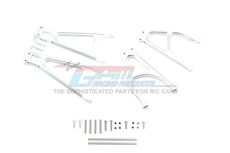 Traxxas E-Revo 2.0 VXL Brushless (86086-4) Aluminum Rear Suspension Arm Set (Upper+Lower) - 4Pc Set Silver