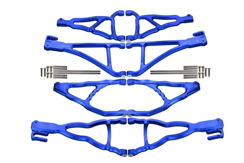 Traxxas E-Revo Brushless Edition Aluminum Front+Rear Upper & Lower Suspension Arm - 8Pcs Set Blue