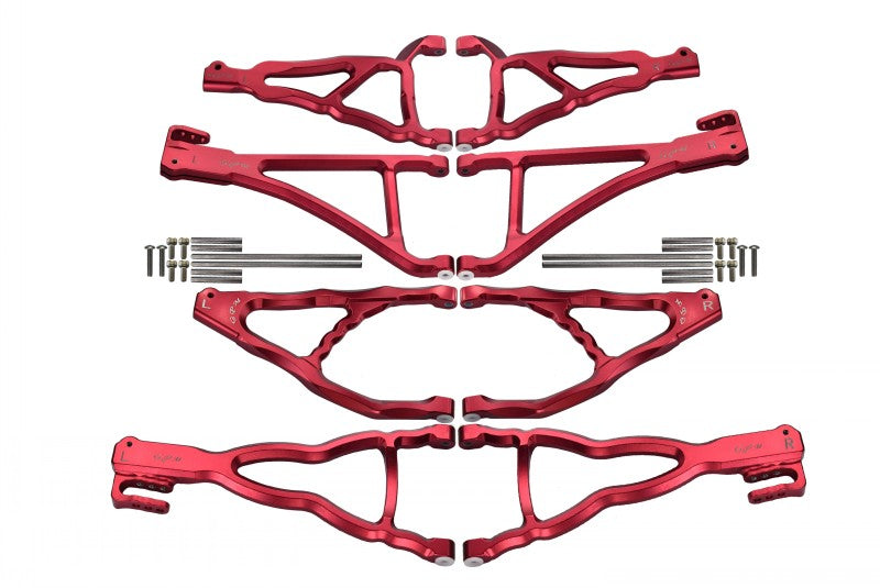 Traxxas E-Revo Brushless Edition Aluminum Front+Rear Upper & Lower Suspension Arm - 8Pcs Set Red