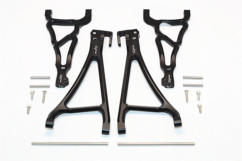 Traxxas E-Revo Brushless Edition Aluminum Front Upper & Lower Suspension Arm - 4Pcs Set Black