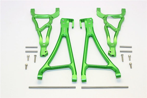 Traxxas E-Revo Brushless Edition Aluminum Front Upper & Lower Suspension Arm - 4Pcs Set Green