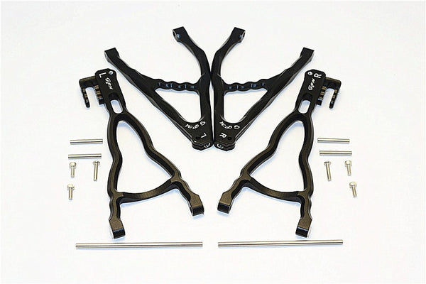 Traxxas E-Revo Brushless Edition Aluminum Rear Upper & Lower Suspension Arm - 4Pcs Set Black