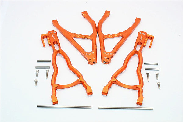 Traxxas E-Revo Brushless Edition Aluminum Rear Upper & Lower Suspension Arm - 4Pcs Set Orange