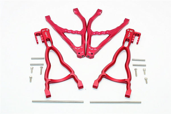 Traxxas E-Revo Brushless Edition Aluminum Rear Upper & Lower Suspension Arm - 4Pcs Set Red