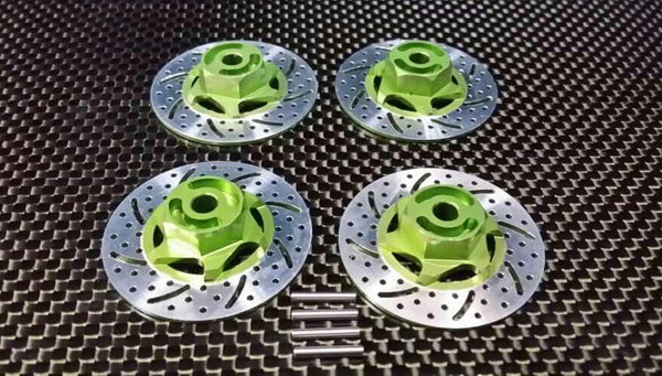 Traxxas 1/16 Mini E-Revo Aluminum Brake Disk Hex Adaptors - 4 Pcs Set Green