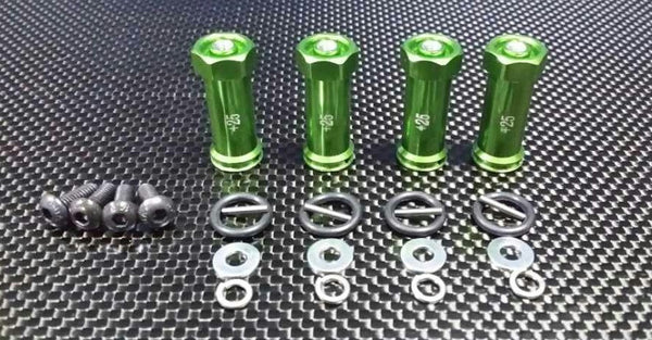 Traxxas 1/16 Mini E-Revo, Mini Slash, Mini Summit Aluminum Hex Adaptor (+25mm) - 4 Pcs Set Green