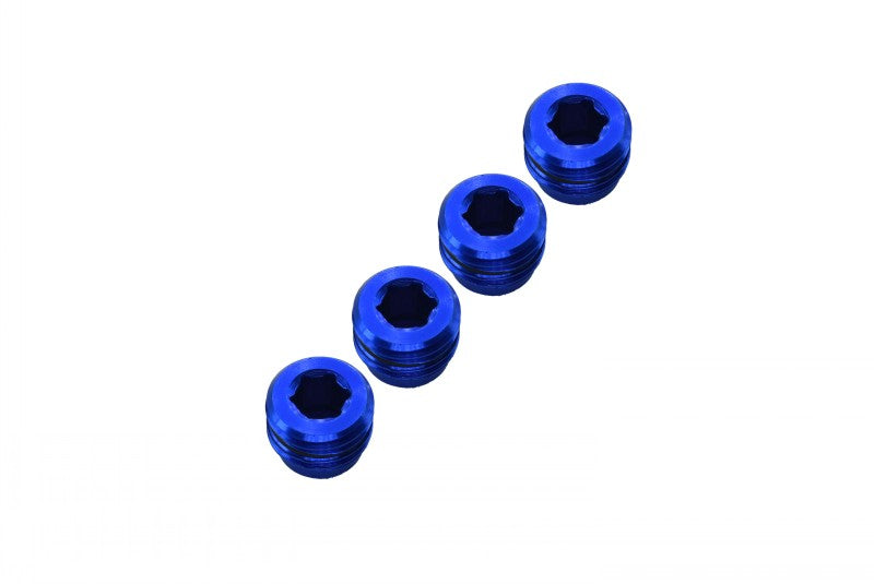 Traxxas 1/16 Mini E-Revo, Mini Slash, Mini Summit Aluminum Collars With Sealing Rubber Washers For GPM #ERV021 - 4Pcs Set Blue