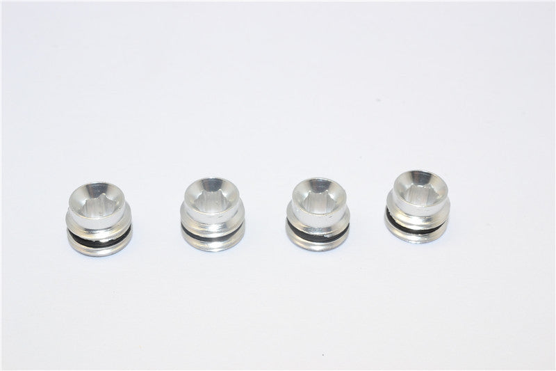 Traxxas 1/16 Mini E-Revo Aluminum Collars With Sealing Rubber Washers For ERV021 - 4 Pcs Set Silver