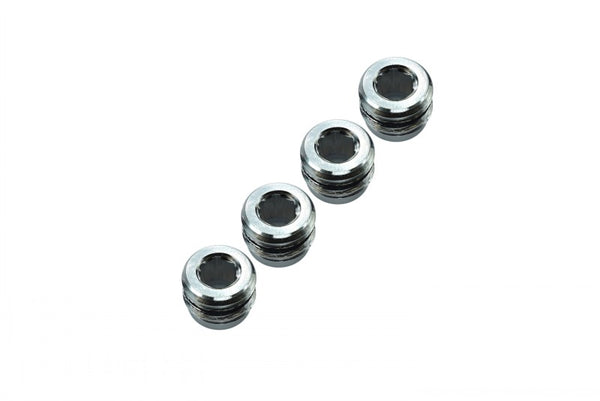 Traxxas 1/16 Mini E-Revo Aluminum Collars With Sealing Rubber Washers For ERV021 - 4 Pcs Set Silver
