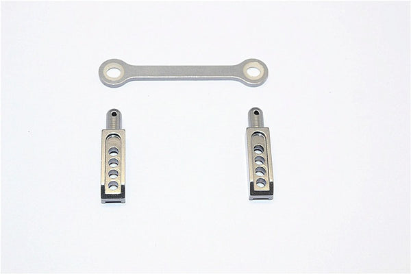 Traxxas 1/16 Mini E-Revo, Mini Slash Aluminum Rear Body Post With Mount - 3Pcs Gray Silver