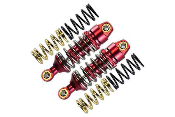 Traxxas 1/16 Mini E-Revo, Mini Slash, Mini Summit Aluminum Front/Rear Adjustable Spring Damper (1.2mm,1.3mm & 1.4mm Coil Springs) With Aluminum Ball Ends - 1Pr Set Red